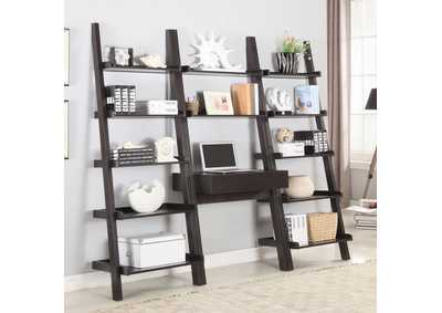 Image for Colella 3-piece 1-drawer Ladder Desk Set Cappuccino