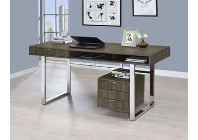 Image for Whitman 4-drawer Writing Desk Weathered Grey