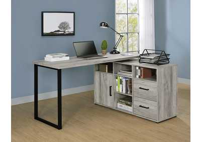 Image for Hertford L-shape Office Desk with Storage Grey Driftwood