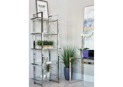 Image for Hartford Glass Shelf Bookcase Chrome