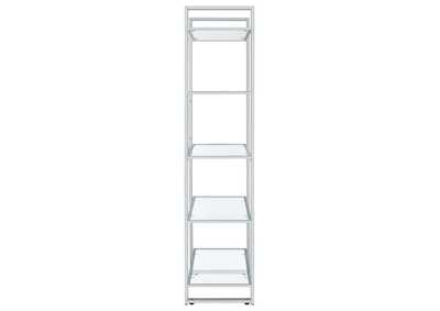 Hartford Glass Shelf Bookcase Chrome,Coaster Furniture