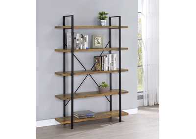 Image for Cole 5-Shelf Bookcase Antique Nutmeg and Black