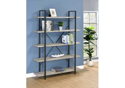 Image for Cole 5-Shelf Bookcase Grey Driftwood and Gunmetal