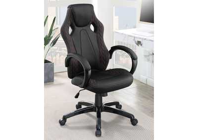 Carlos Arched Armrest Upholstered Office Chair Black