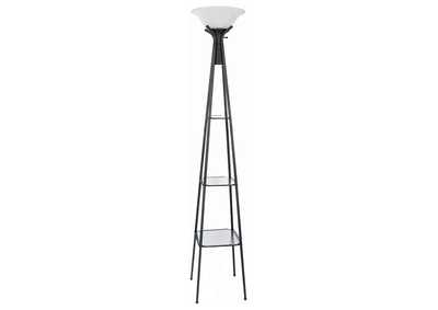 Gianni Versatile Shelf Tower Floor Lamp Charcoal Black