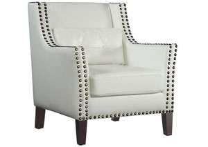 Image for White & Dark Brown Accent Chair
