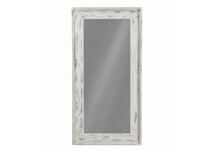 Image for White Accent Mirror w/Distressed Frame