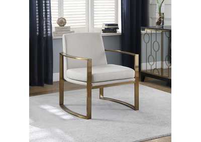 Image for Cory Concave Metal Arm Accent Chair Cream and Bronze