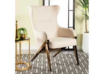 Image for Walker Upholstered Accent Chair Cream and Bronze