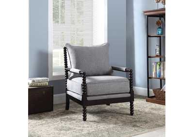 Image for Blanchett Cushion Back Accent Chair Grey and Black