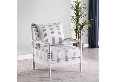 Image for Blanchett Upholstered Accent Chair with Spindle Accent White and Navy