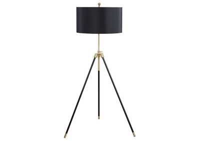 Image for Zabka Tripod Floor Lamp Black and Gold