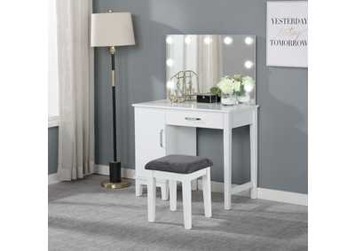 Image for Elijah Vanity Set with LED Lights White and Dark Grey