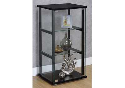 Cyclamen 3-shelf Glass Curio Cabinet Black and Clear