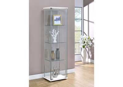 Bellatrix Rectangular 4-shelf Curio Cabinet White and Clear