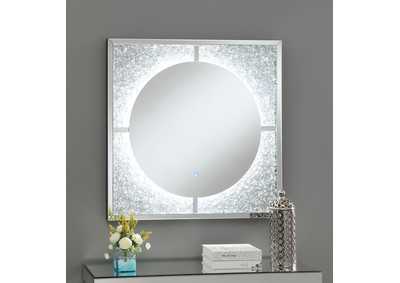 Image for Theresa LED Wall Mirror Silver and Black