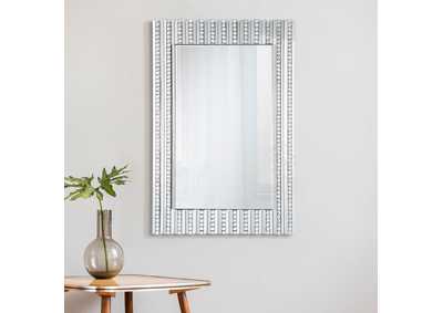 Image for Aideen Rectangular Wall Mirror with Vertical Stripes of Faux Crystals