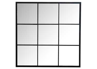 Quetzal Square Window Pane Wall Mirror Black