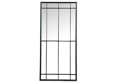 Annetta Rectangular Window Pane Wall Mirror Black