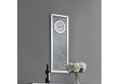 Minette Crystal Inlay Rectangle Clock Mirror