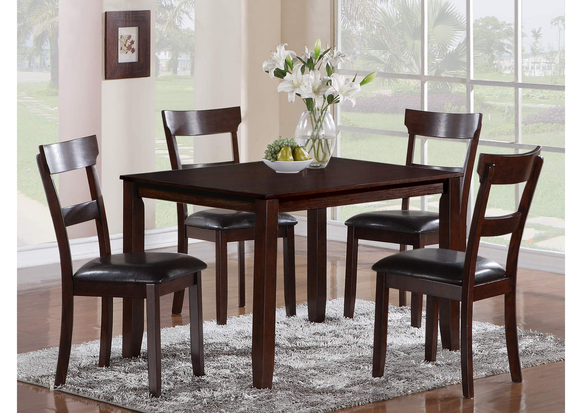 Henderson Square Dining Table w/4 Side Chairs,ABF Crown Mark
