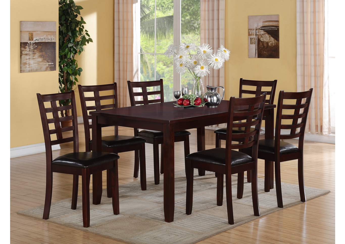 Darren Rectangular Dining Table w/6 Side Chairs,ABF Crown Mark