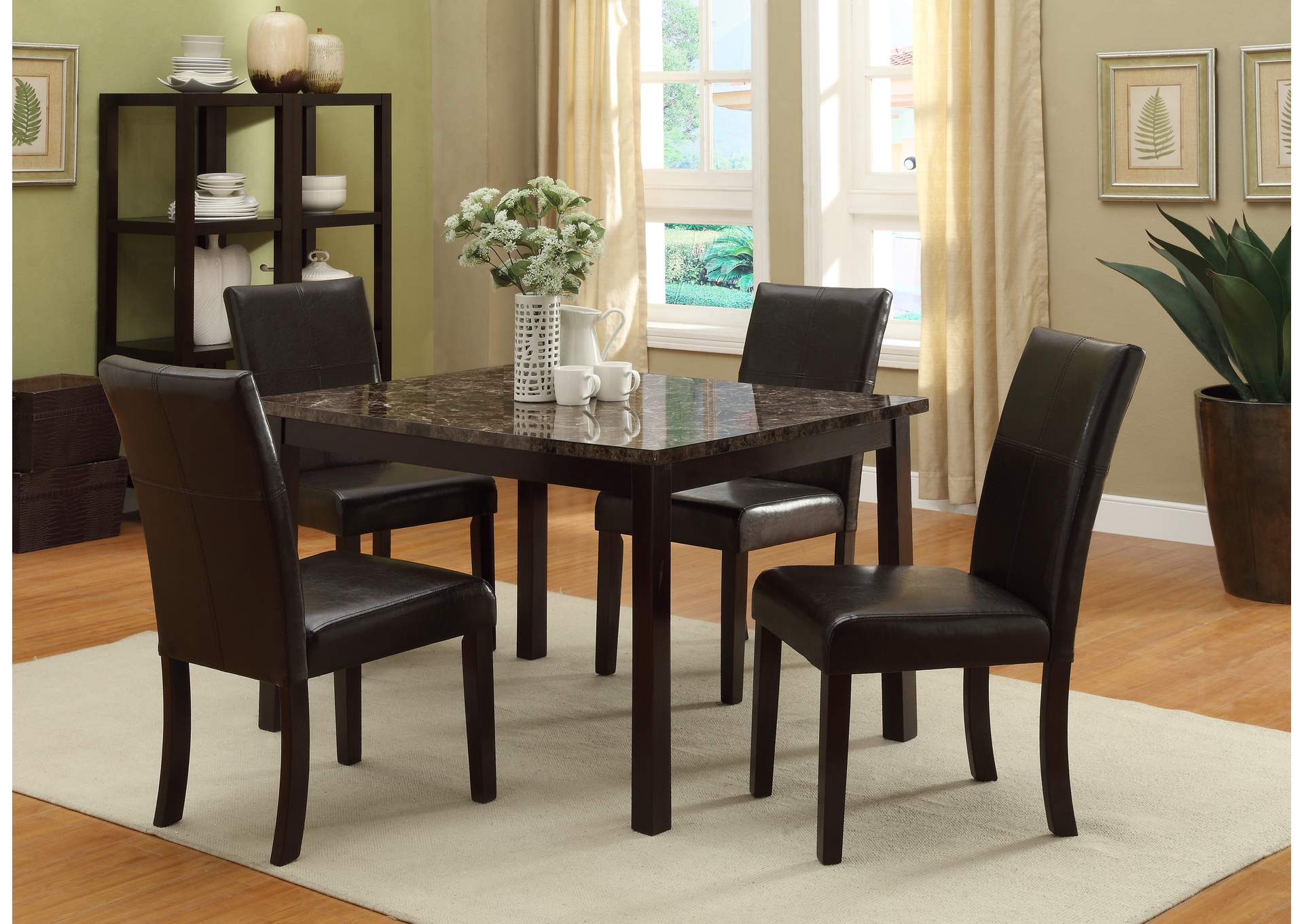 Pompeii Dining Table w/4 Side Chairs,ABF Crown Mark