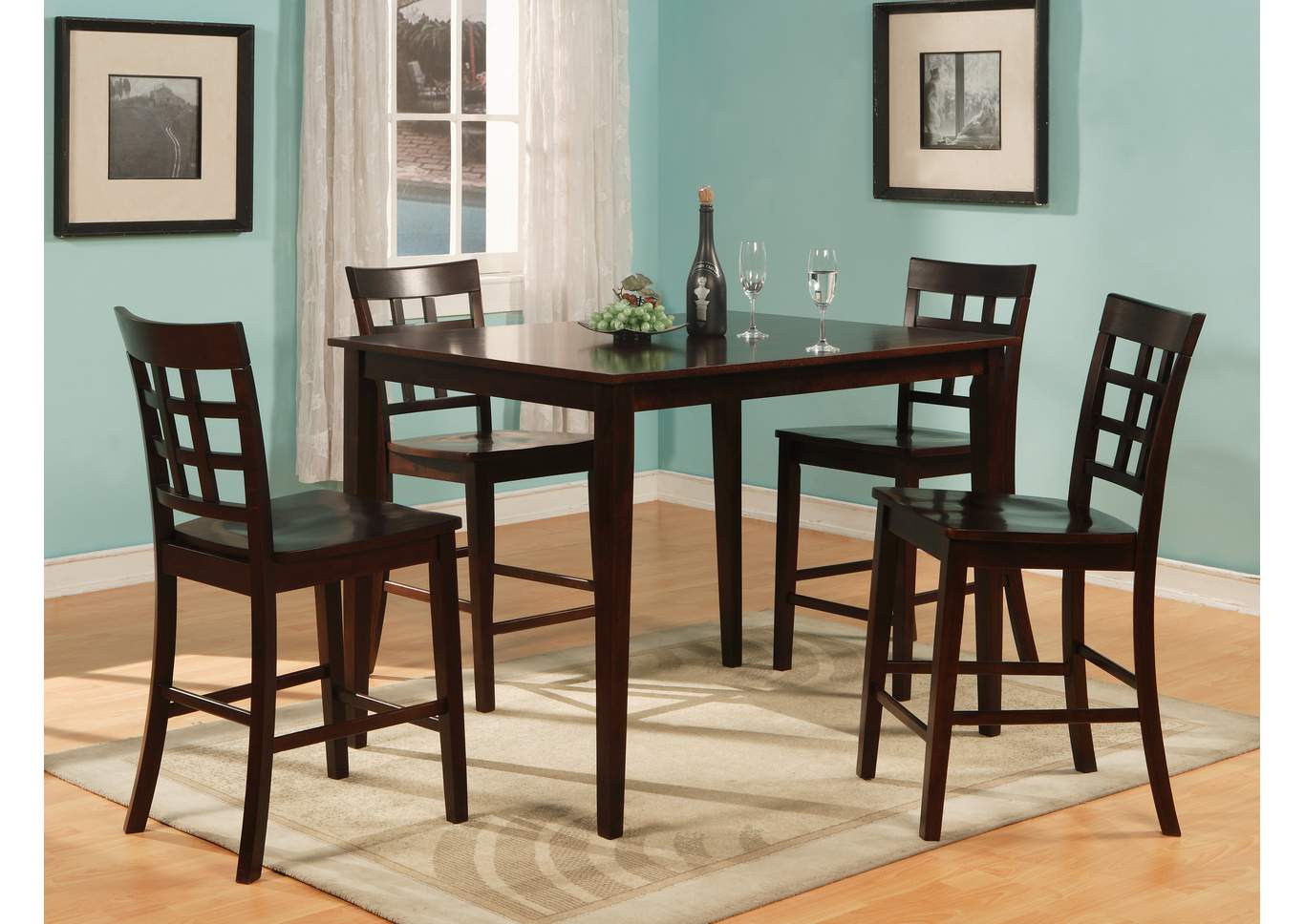 Austin Counter Height Dining Room Table w/4 Counter Height Chairs,ABF Crown Mark