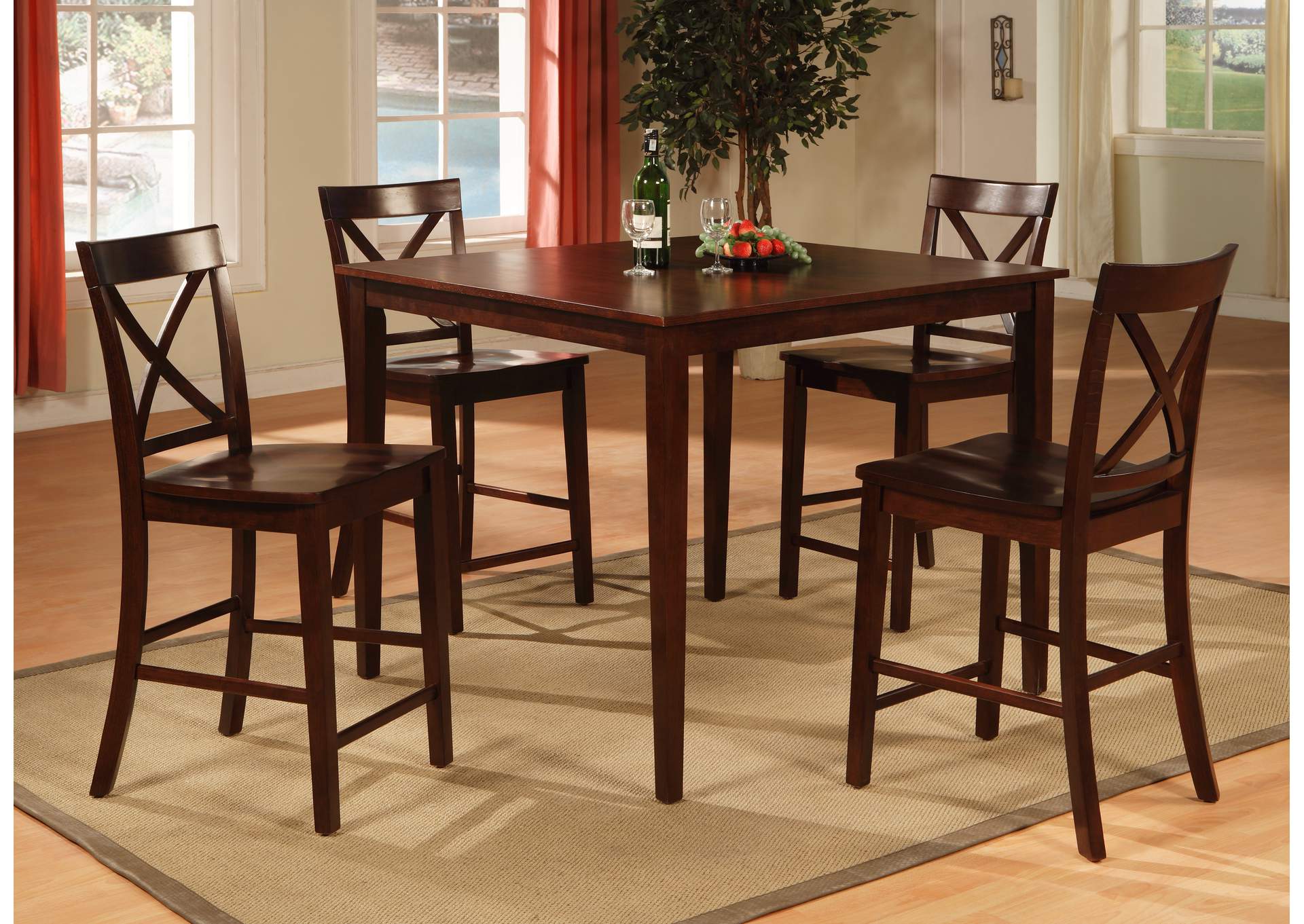 Theodore Counter Height Table w/ 4 Side Chairs,ABF Crown Mark