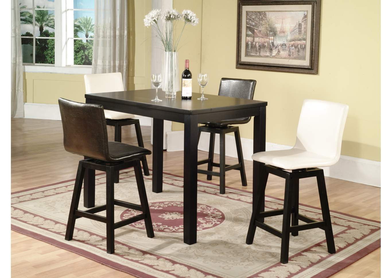 Delia Counter Height Dining Table w/4 Side Chairs,ABF Crown Mark