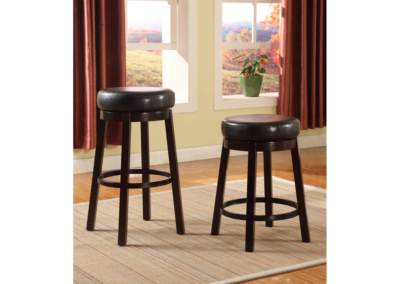 Wendy Espresso Swivel Pub Stool (Set of 2),ABF Crown Mark