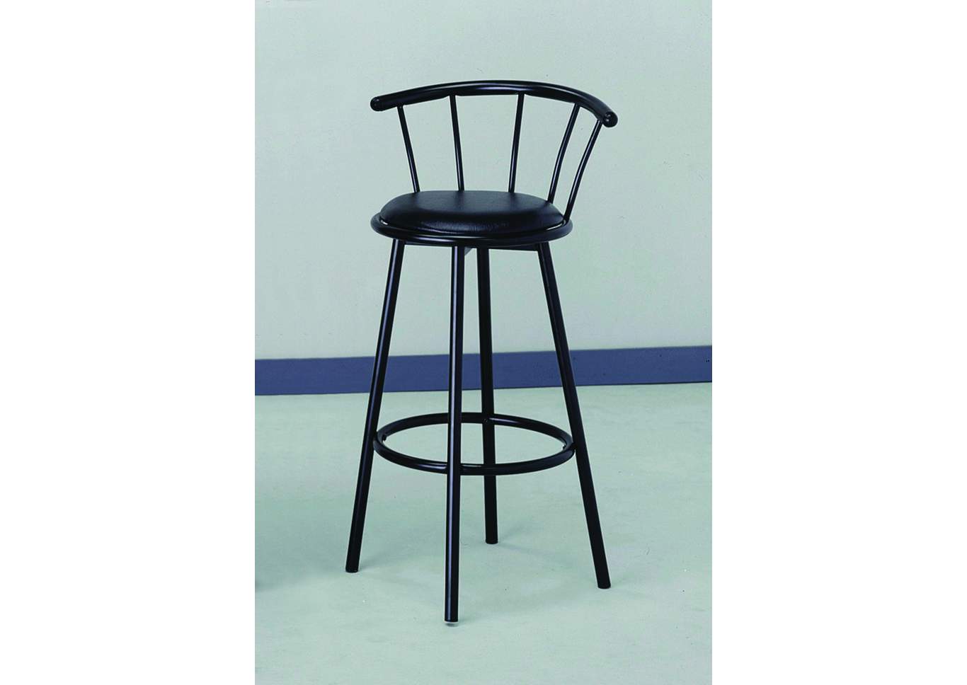 Swivel Black Bar Chair (Set of 2),ABF Crown Mark