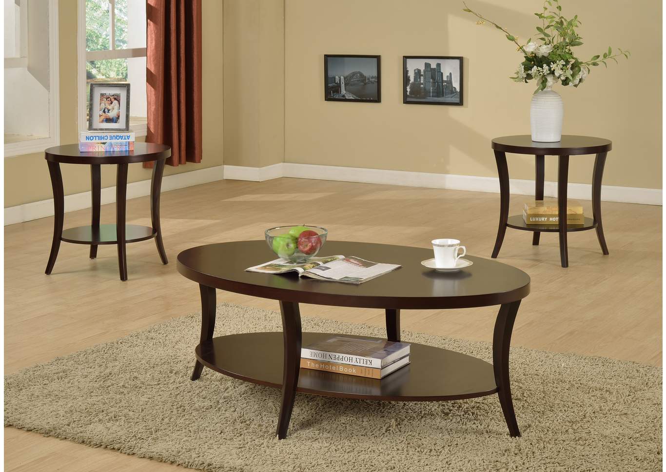 Rhonda Occasional Table Set (Cocktail & 2 Ends),ABF Crown Mark