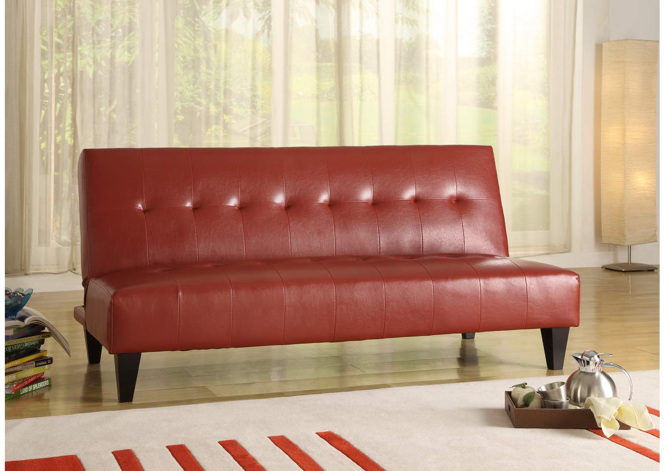 Marco Red Adjustable Sofa,ABF Crown Mark