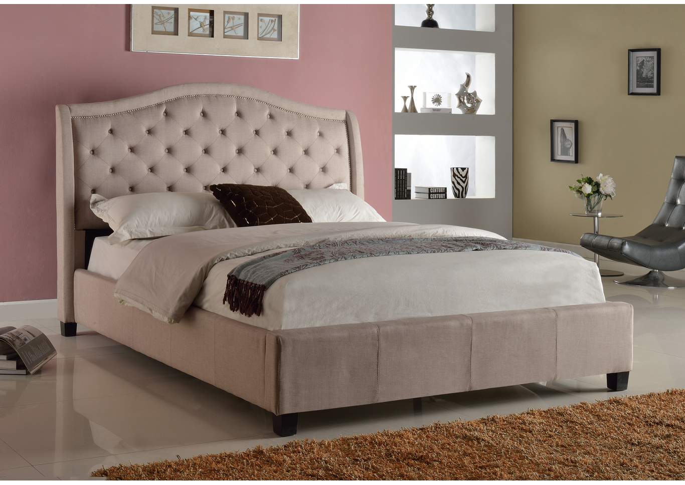 Addison Upholstered Queen Bed,ABF Crown Mark