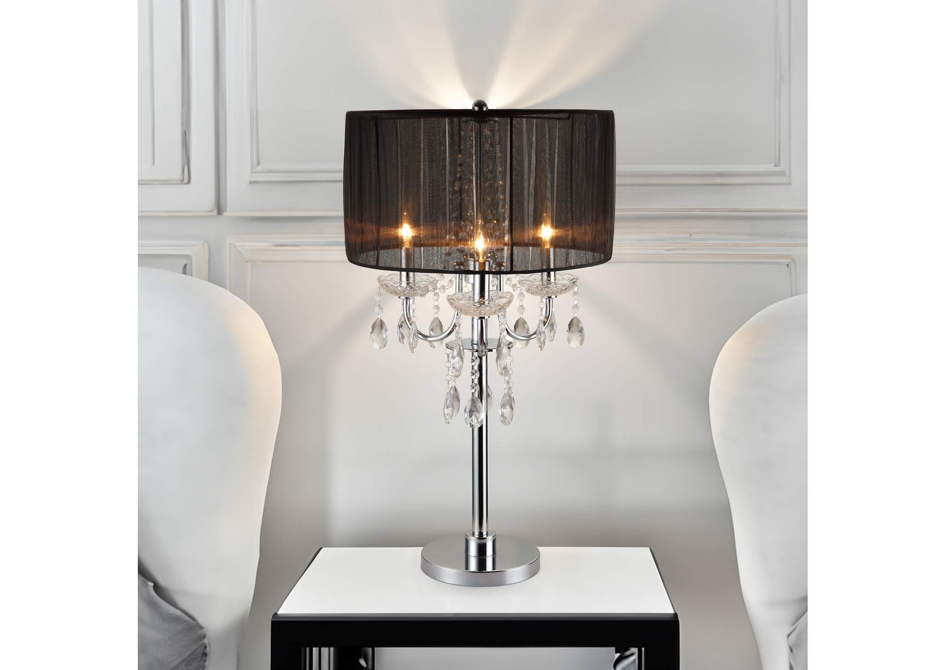 Chandelier Table Touch Lamp 29.5"H,Crown Mark