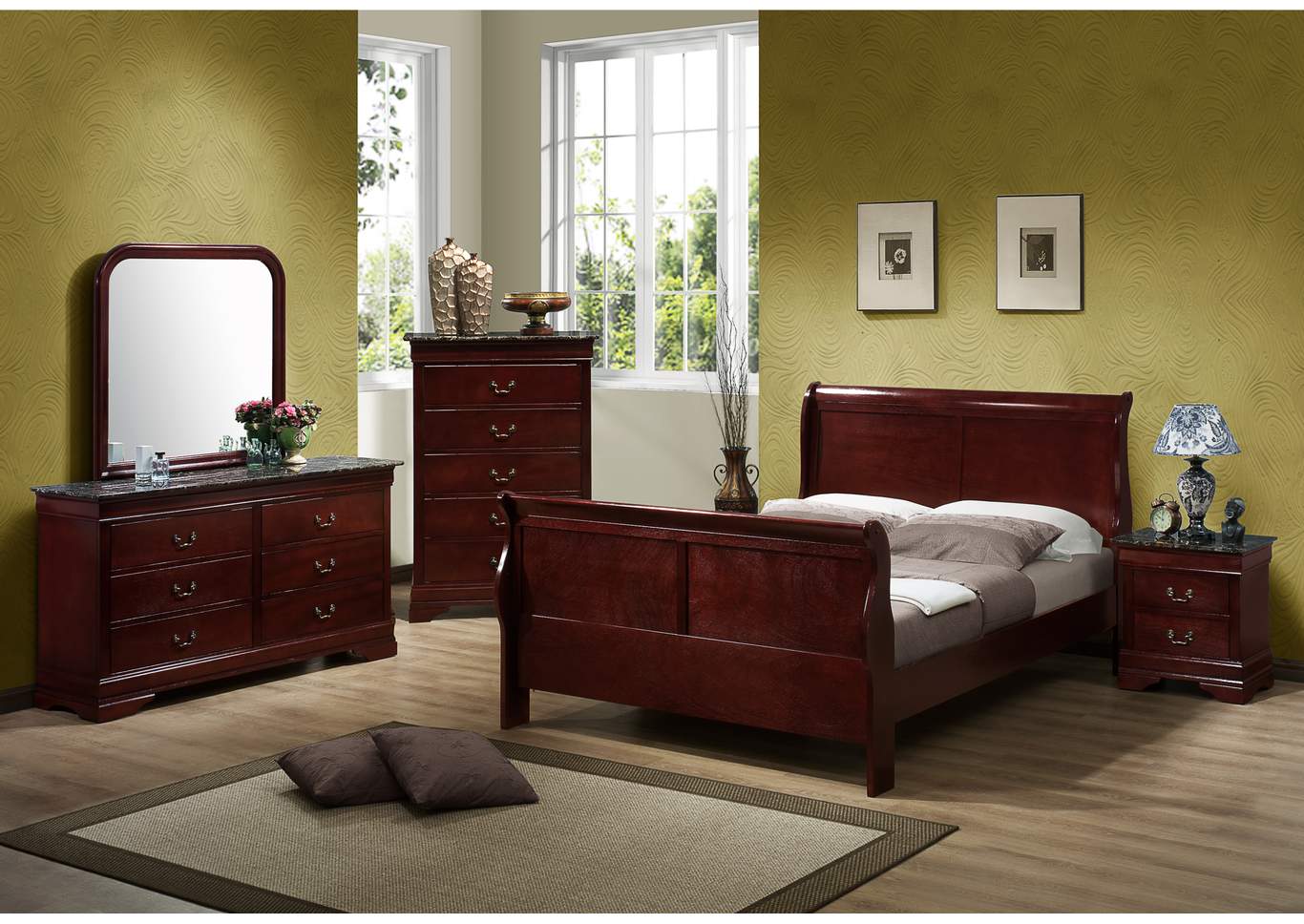 Louis Philip Cherry Mirror,ABF Crown Mark