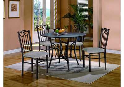 Image for Hayes Taupe Round Dining Room Table w/ 4 Side Chairs