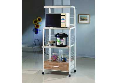 Image for Kitchen Shelf On Casters White
