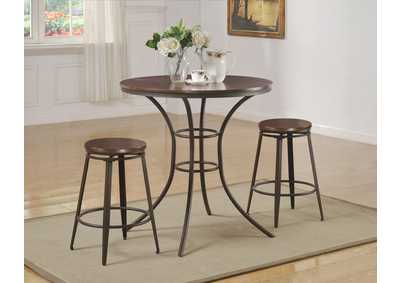Image for Kylie Counter Height Dining Room Table w/2 Swivel Stools
