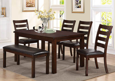 Image for Quinn Rectangular Dining Room Table w/4 Side Chairs and Bench