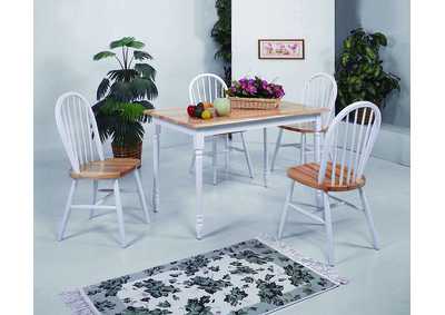 Image for Windsor Solid Top White/Natural Rectangular Dining Table