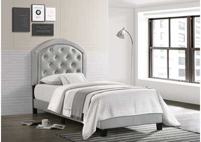 Gaby Twin Platform Bed Adjustableheadboard Silver