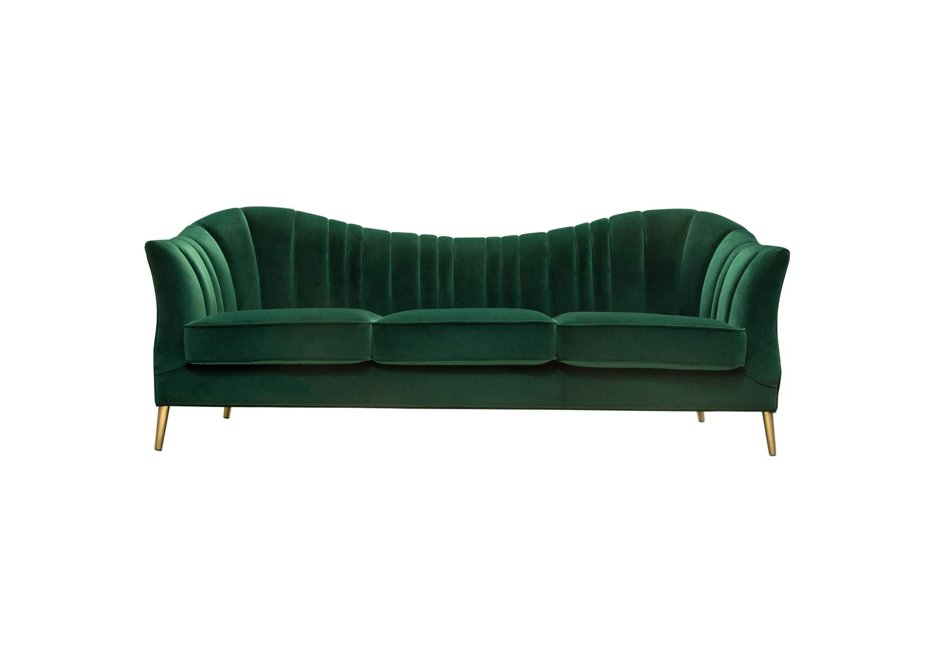 Ava Sofa in Emerald Green Velvet w/ Gold Leg by Diamond Sofa,Diamond Sofa