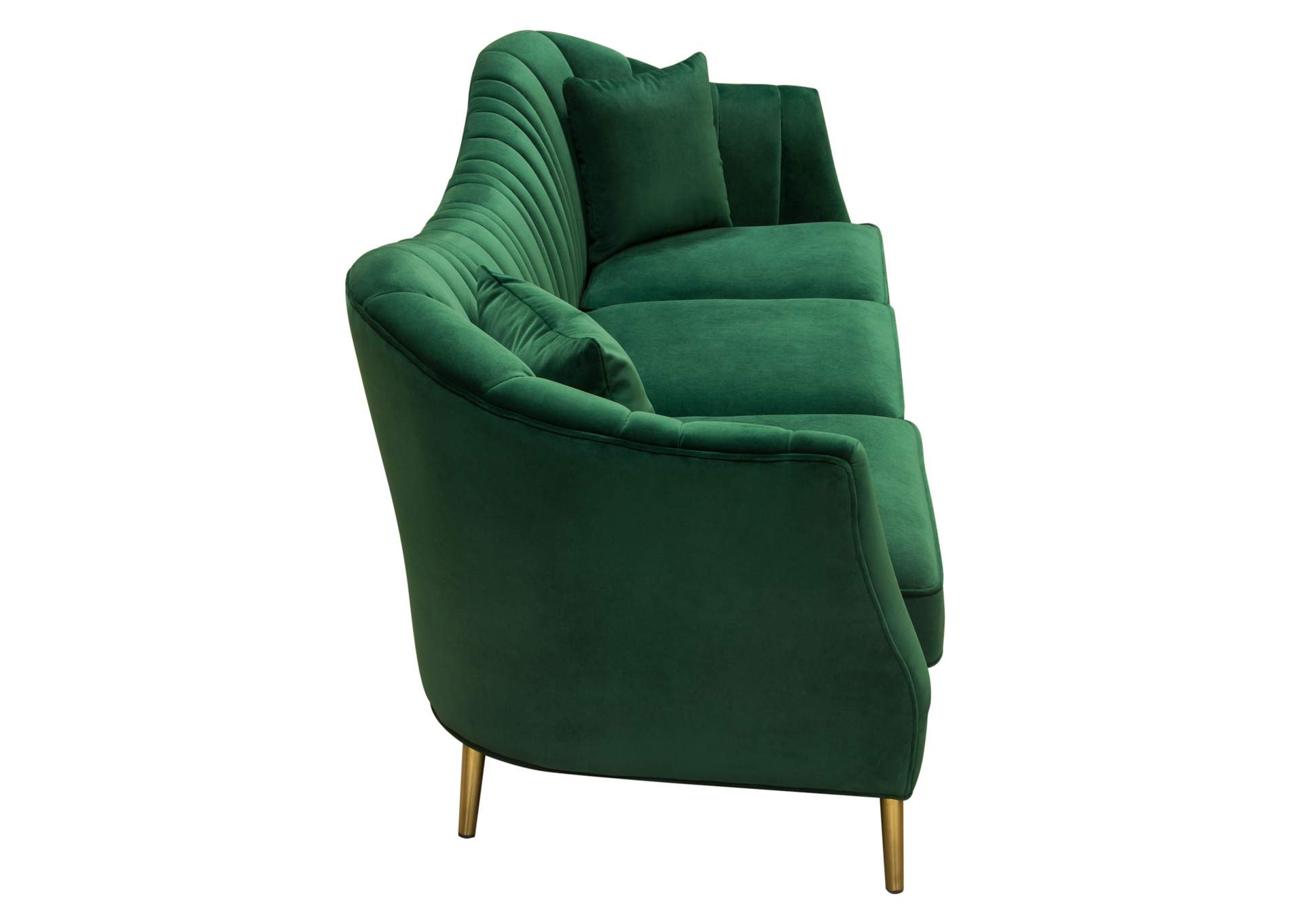 Ava Sofa in Emerald Green Velvet w/ Gold Leg by Diamond Sofa,Diamond Sofa