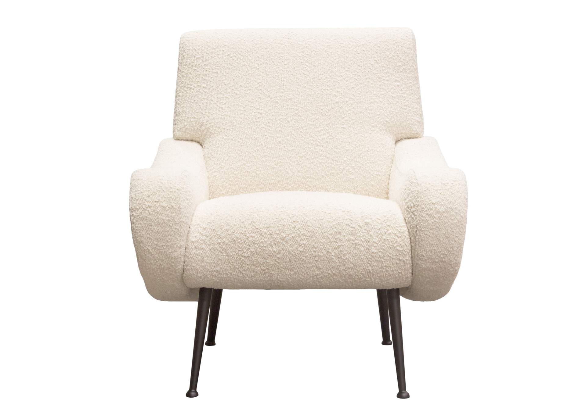 Cameron Accent Chair in Bone Boucle Textured Fabric w/ Black Leg by Diamond Sofa,Diamond Sofa