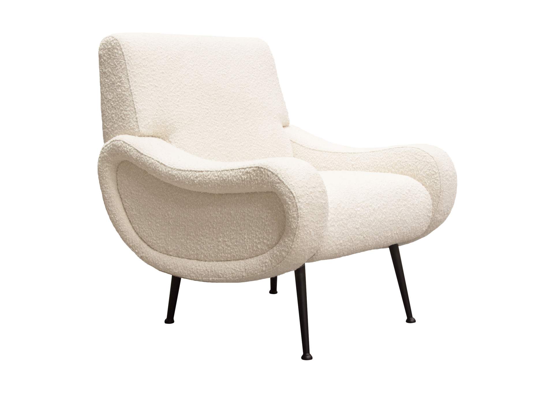 Cameron Accent Chair in Bone Boucle Textured Fabric w/ Black Leg by Diamond Sofa,Diamond Sofa