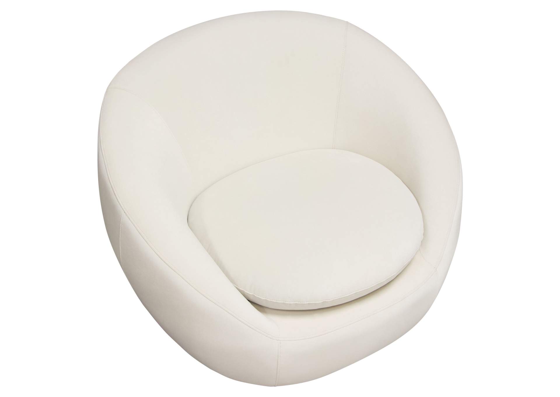 Celine Swivel Accent Chair in Light Cream Velvet w/ Brushed Gold Accent Band by Diamond Sofa,Diamond Sofa