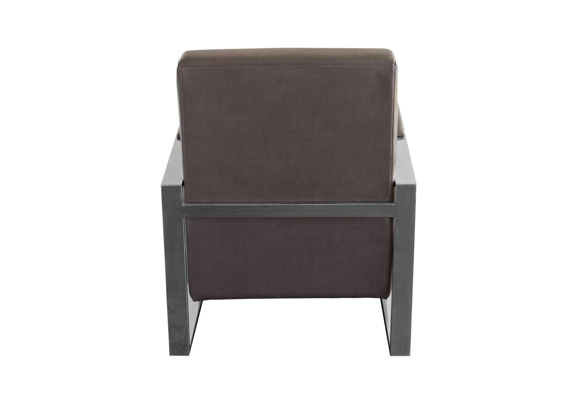 Century Accent Chair w/ Stainless Steel Frame by Diamond Sofa - Elephant Grey,Diamond Sofa