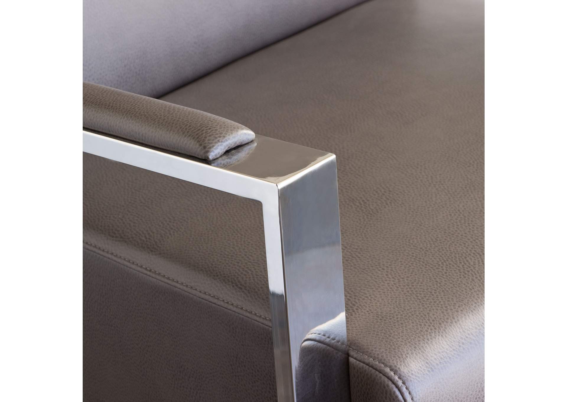 Century Accent Chair w/ Stainless Steel Frame by Diamond Sofa - Elephant Grey,Diamond Sofa